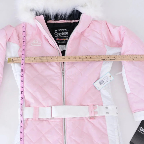 Tipsy Elves Powder Pink  One Piece Ski Suit Snowsuit Size S NWT - Picture 5 of 15